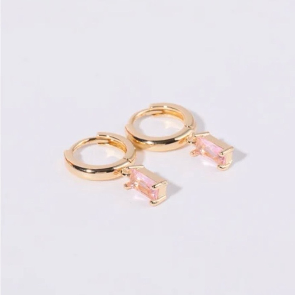 Elegant Gold and Pink Hoop Earrings